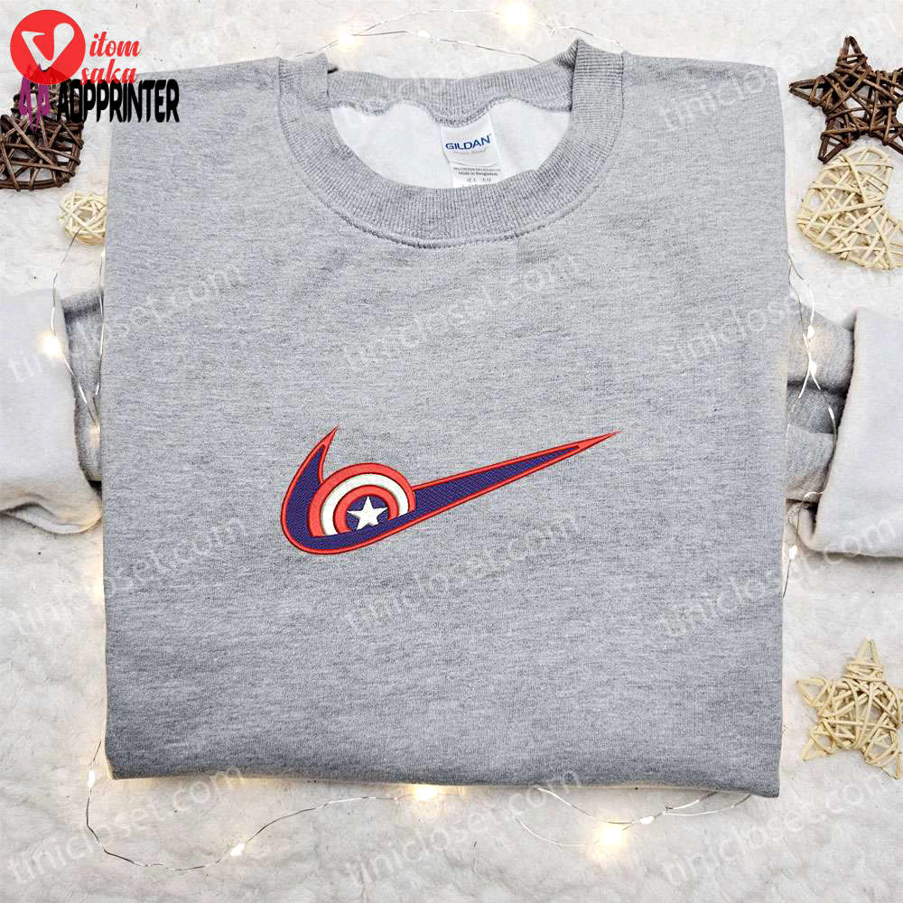 Marvel baseball classic cap men hattain america x swoosh embroidered hoodie & shirt: best family gift ideas