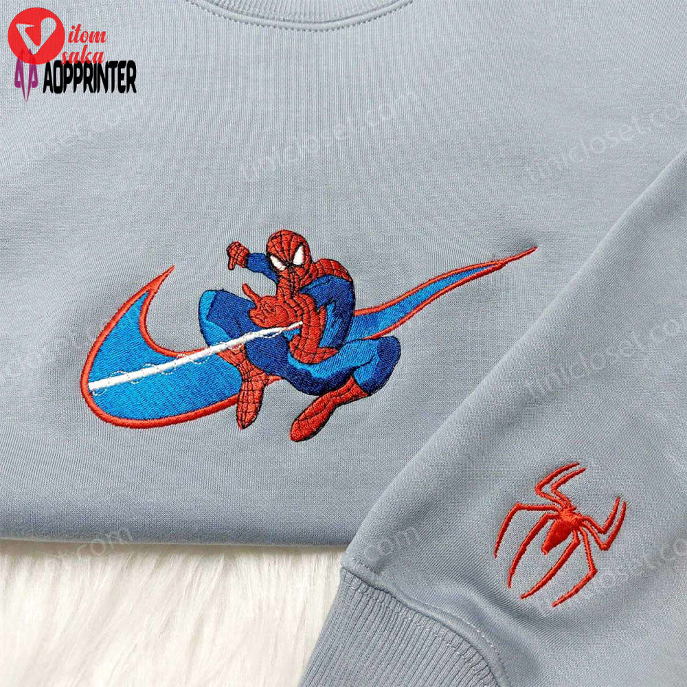 Marvel spider-man nike shirt & inspired hoodie: embroidered nike swoosh marvel sweatshirt
