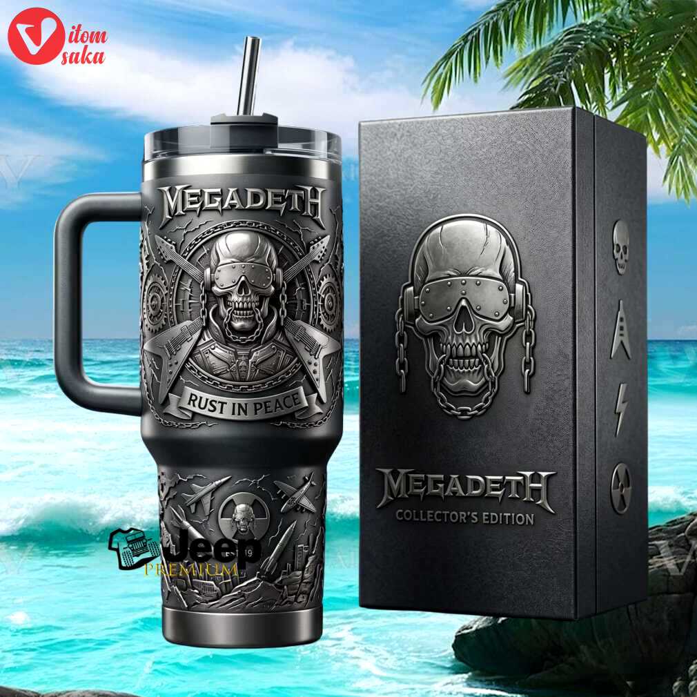 Megadeth rust in peace est 1983 heavy metal band collector edition stainless steel insulated tumbler