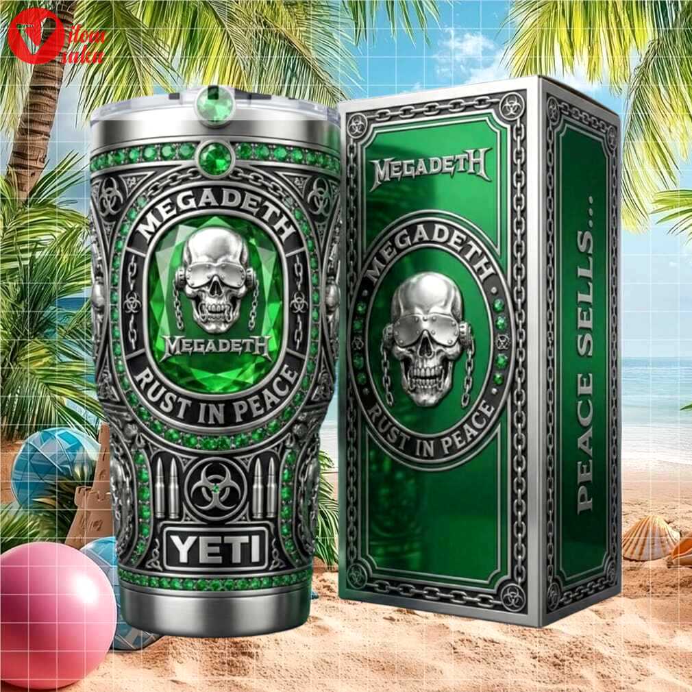 Megadeth rust in peace heavy metal band anniversary 40oz insulated stainless steel tumbler