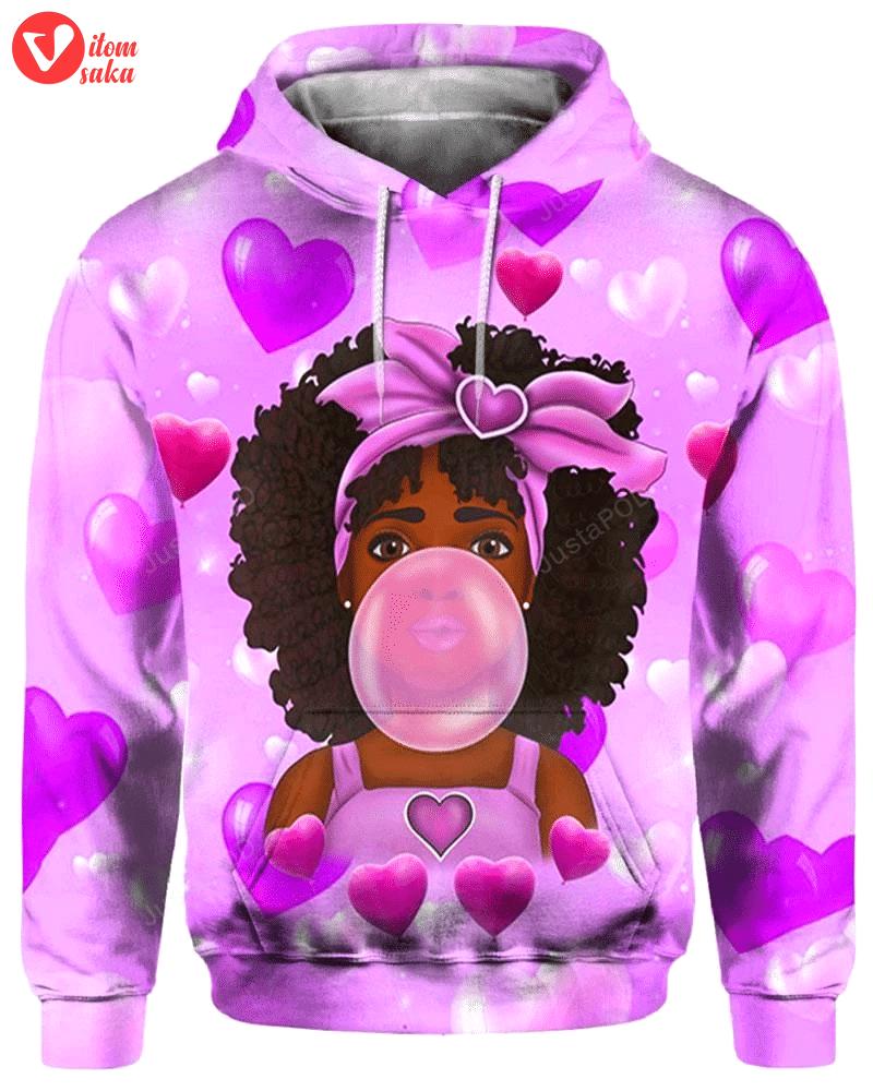 Melanin poppin bubble 3d all over print hoodie, zip-up hoodie
