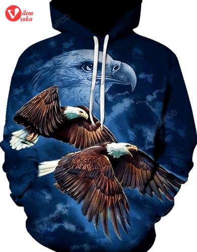 Mens hoodie eagle 3d all over printed hoodie, zip- up hoodie