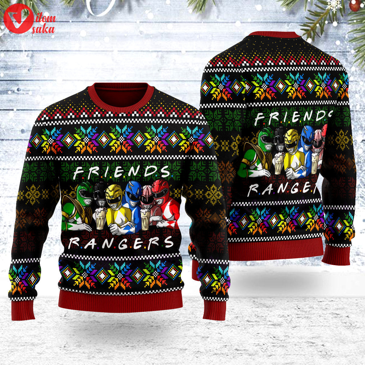 Merry christmas friend rangers unisex wool sweater – stormmerch exclusive
