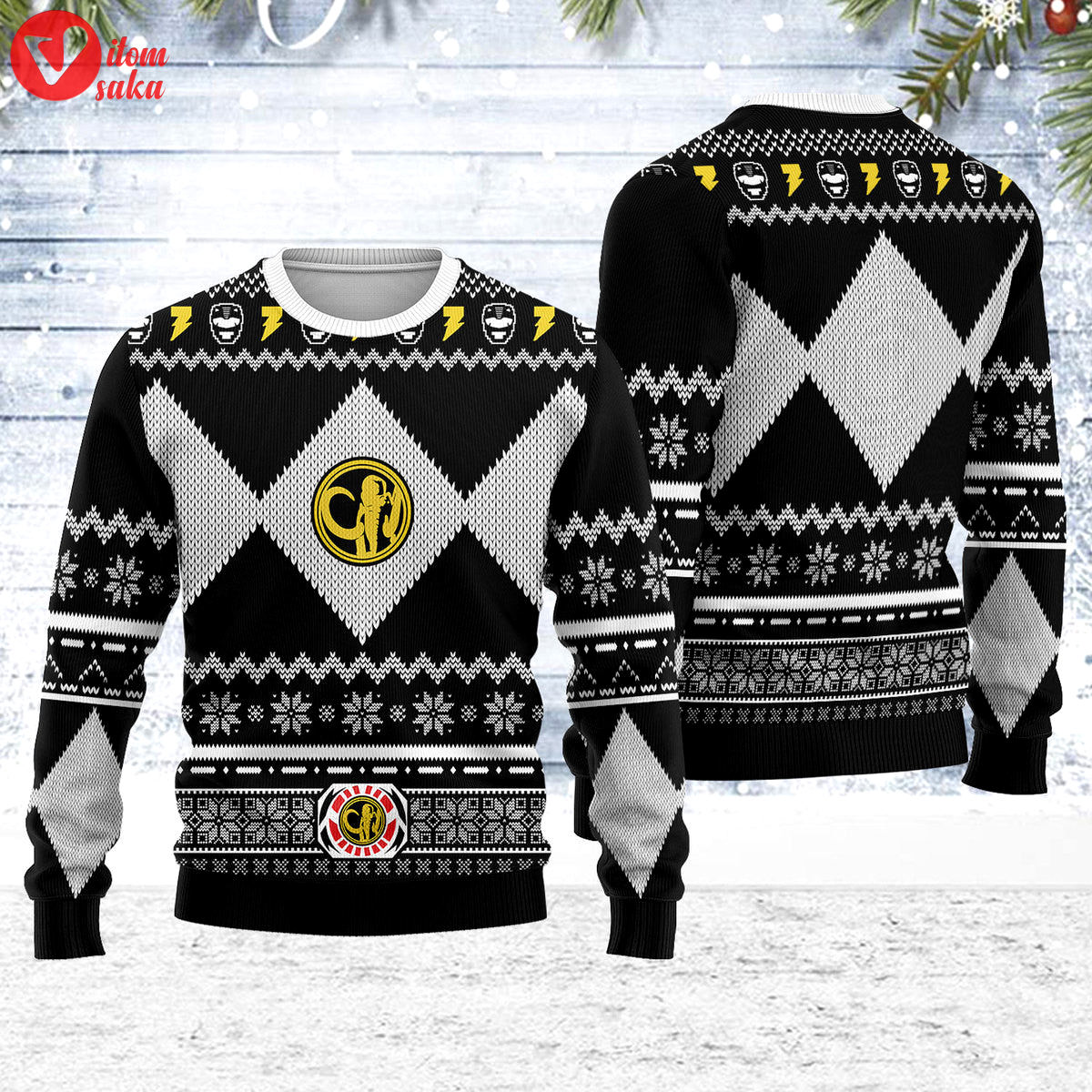 Merry christmas unisex christmas sweater black power ranger 3d apparel – stormmerch exclusive