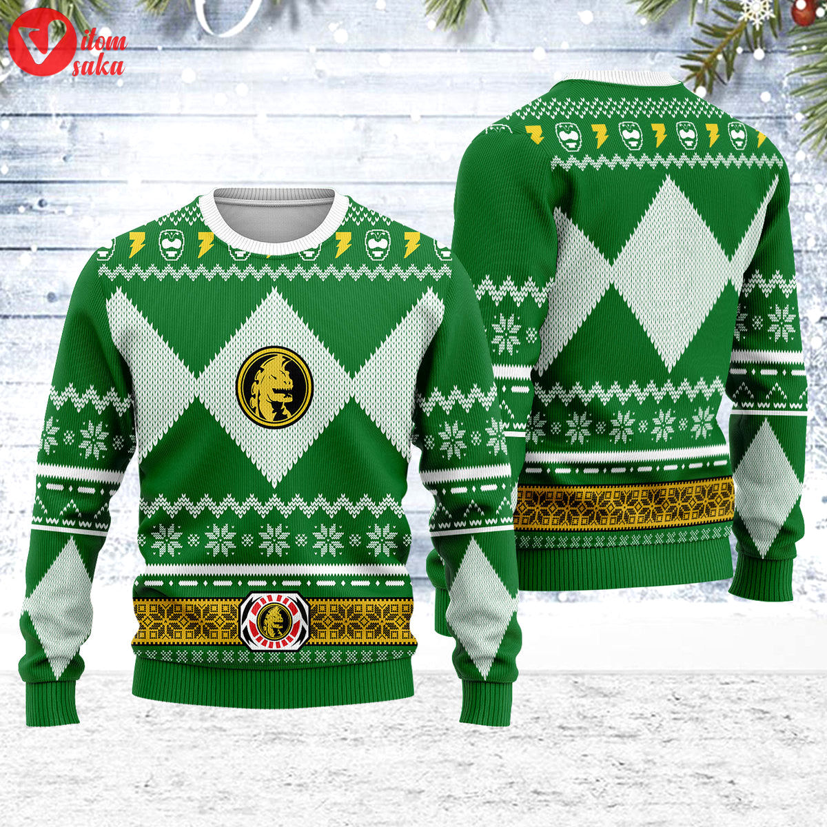 Merry christmas unisex christmas sweater green power ranger 3d apparel – stormmerch exclusive
