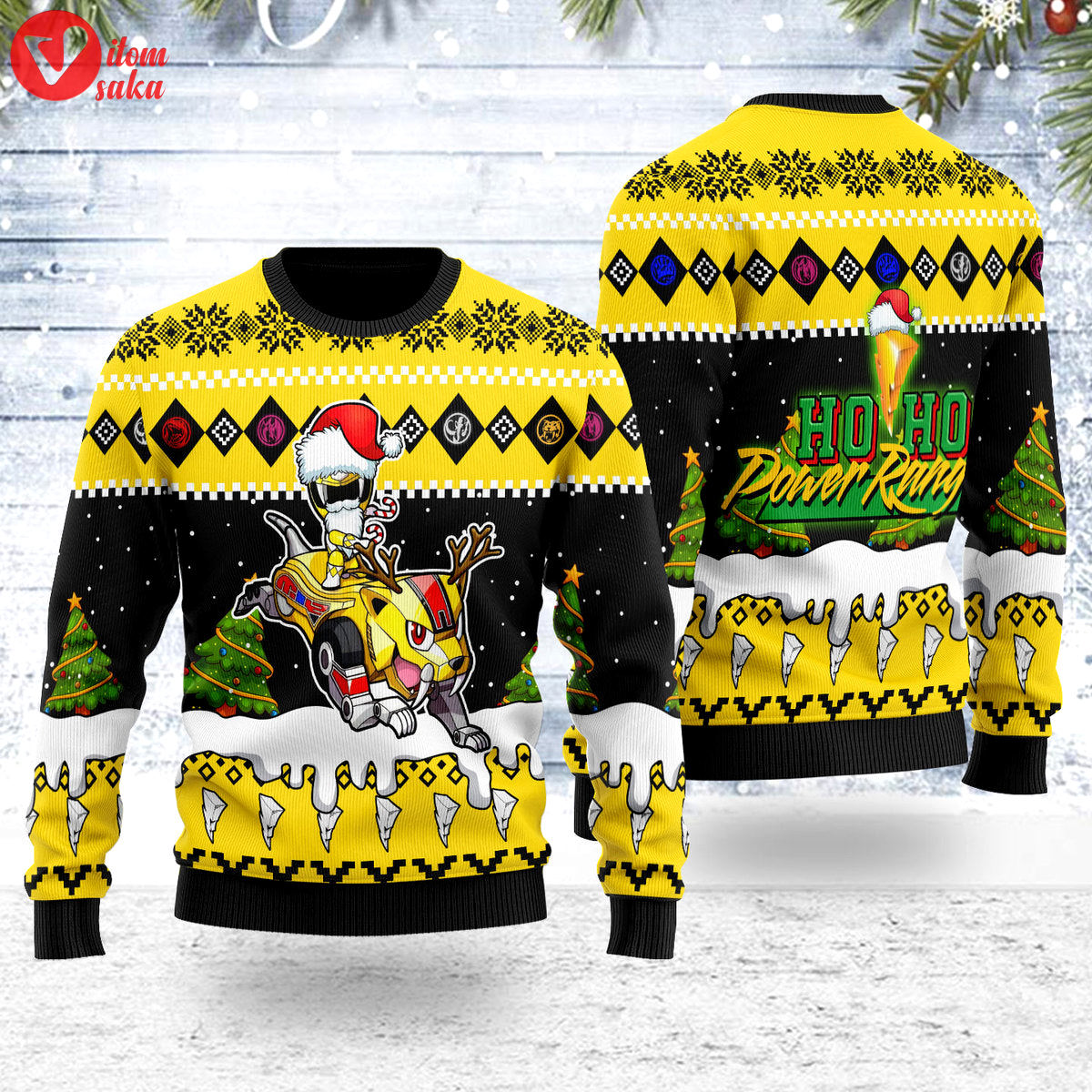Merry christmas yellow hoho ranger unisex wool sweater – stormmerch exclusive