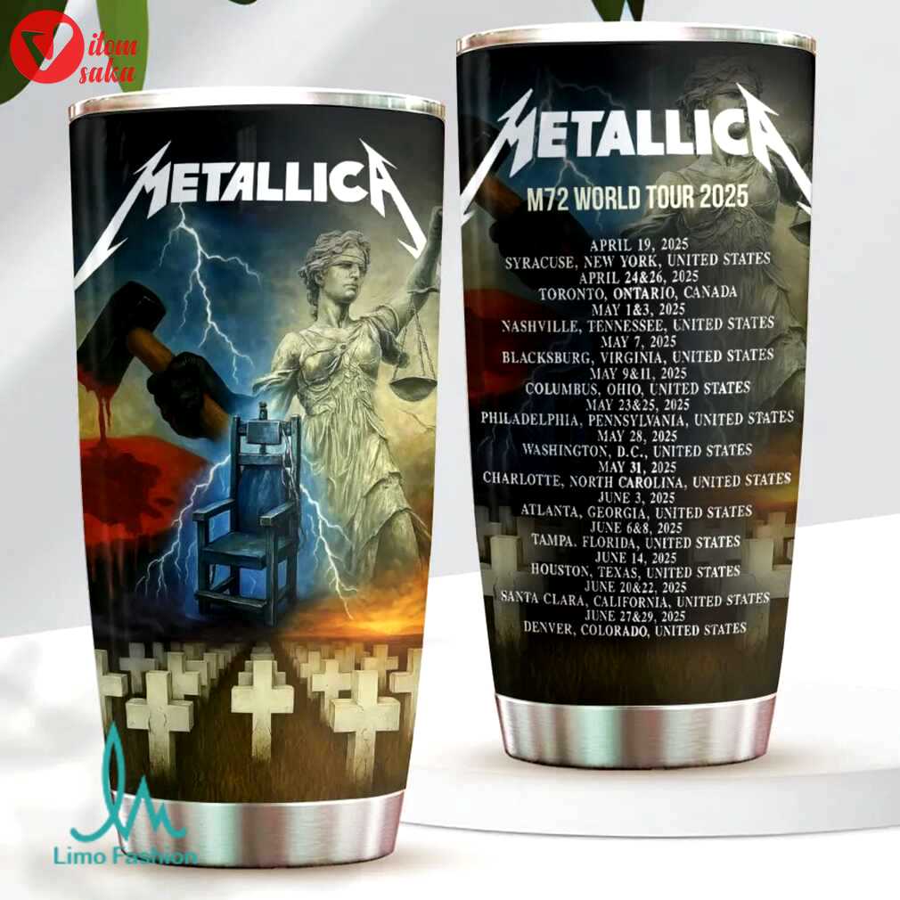 Metallica m72 world tour 2025 stainless steel tumbler