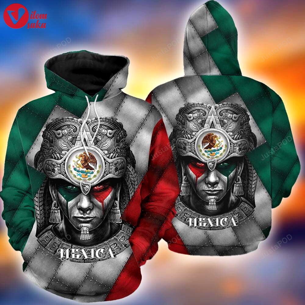 Mexican warrior 3d all print hoodie, zip- up hoodie