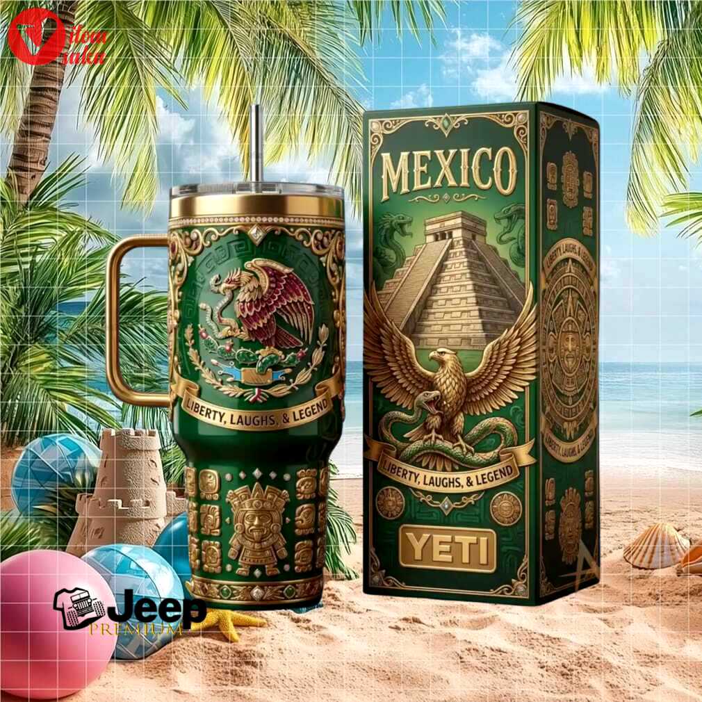 Mexico heritage liberty laughs & legend mayan aztec eagle insulated tumbler tumbler