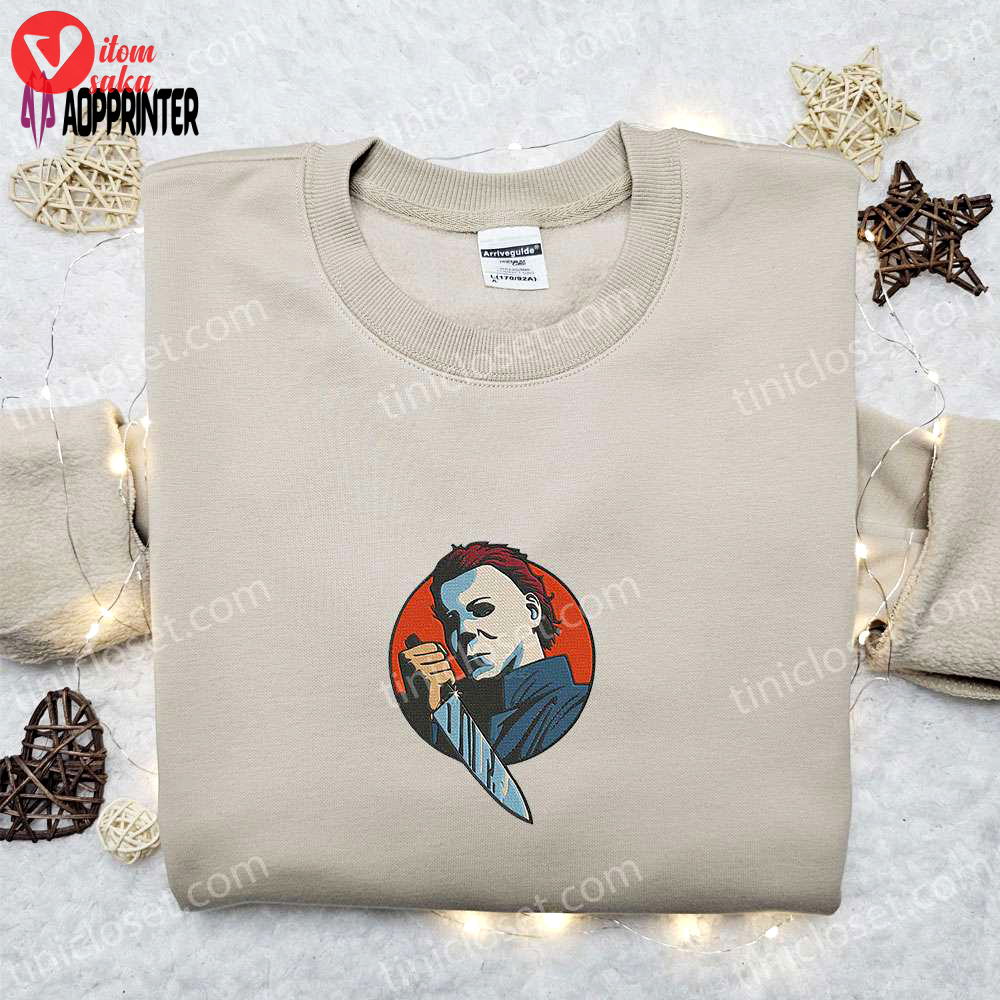 Michael myers embroidered hoodie – halloween horror movie sweatshirt perfect family gift