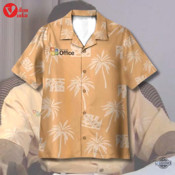 Michael scott microsoft office hawaiian shirt and shorts the office summer aloha beach button up shirts new