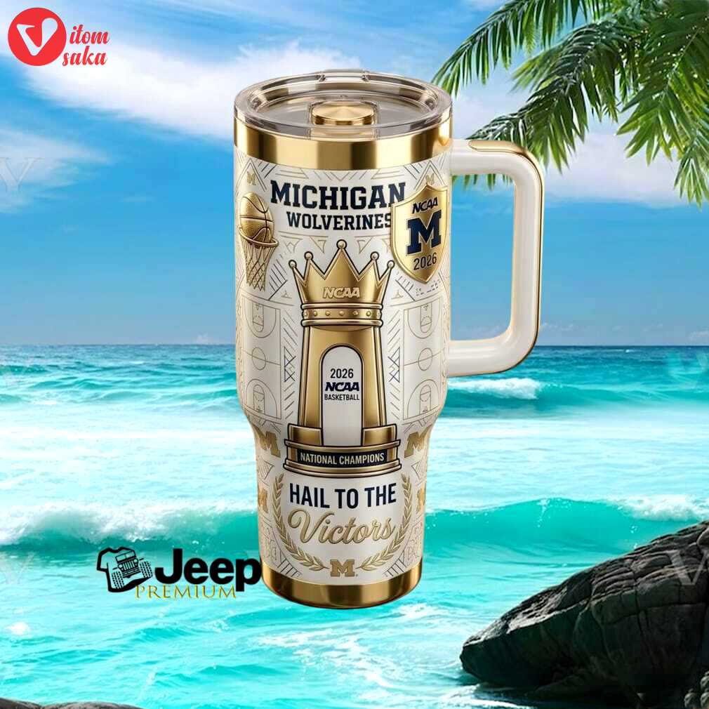 Michigan wolverines 2026 ncaa basketball national champions hail to the victors stainless steel insulated tumbler