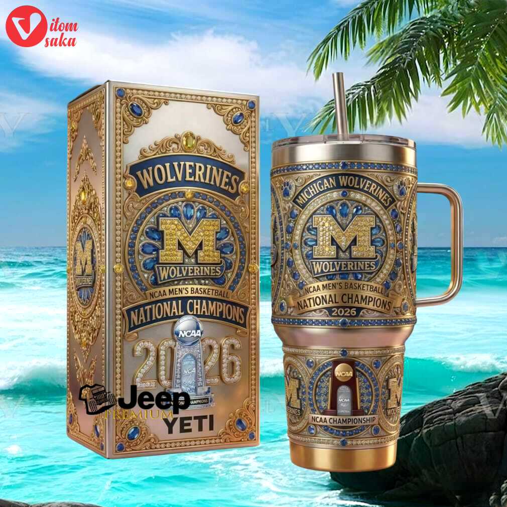 Michigan wolverines ncaa men’s basketball national champions 2026 victory parade fan gift stainless steel insulated tumbler