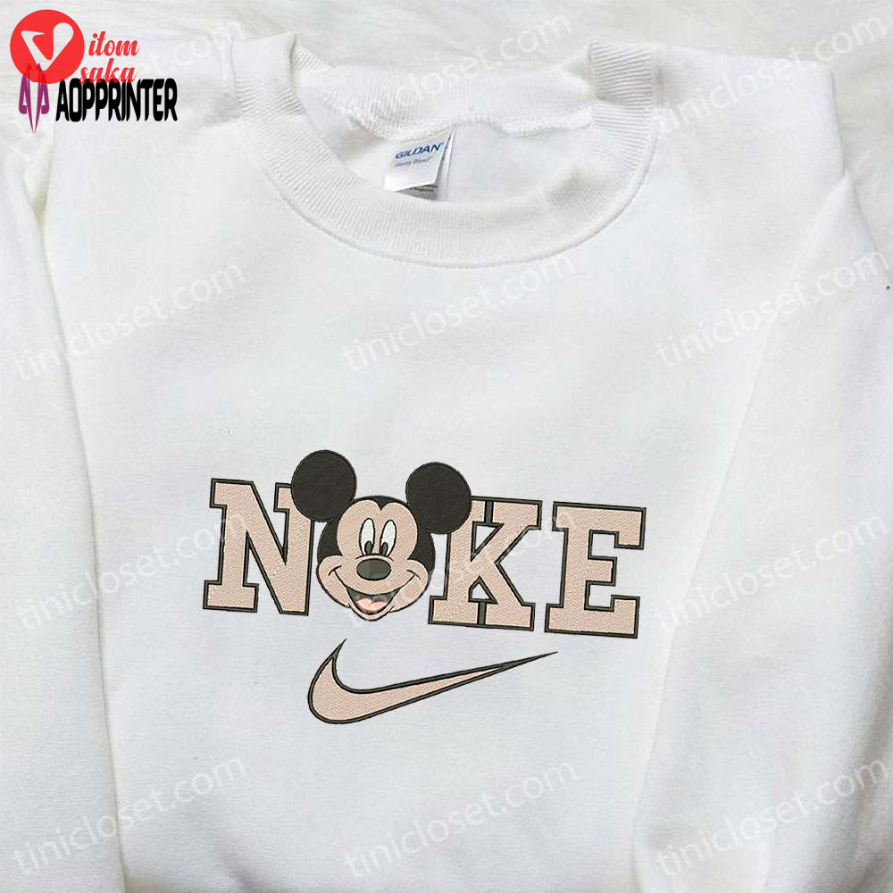 Mickey mouse x nike cartoon embroidered hoodie & shirt: best birthday gift ideas