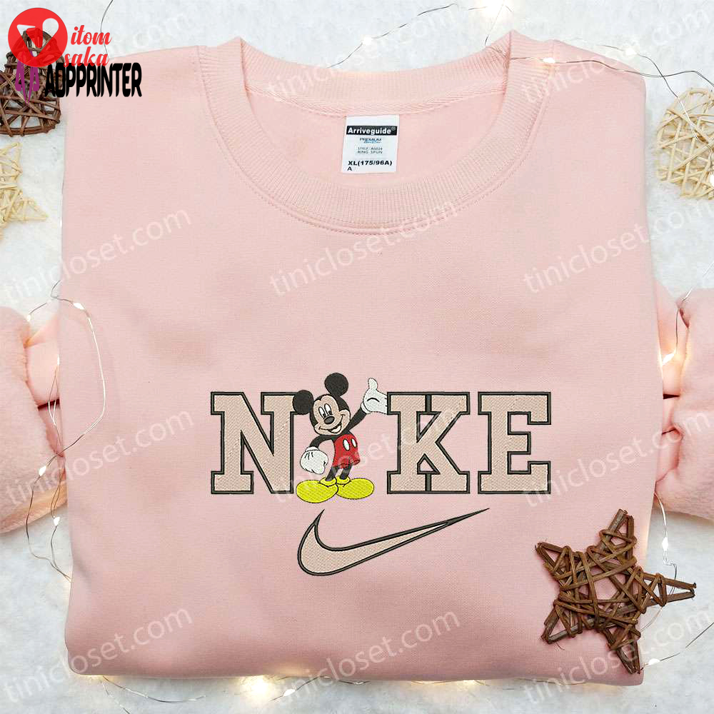 Mickey mouse x nike cartoon embroidered sweatshirt – best birthday gifts for family