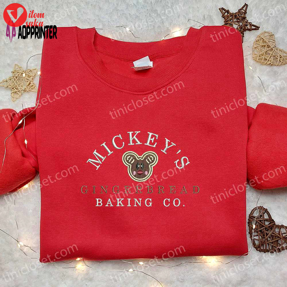 Mickey s gingerbread baking co shirt & disney characters hoodie – best christmas gifts for family
