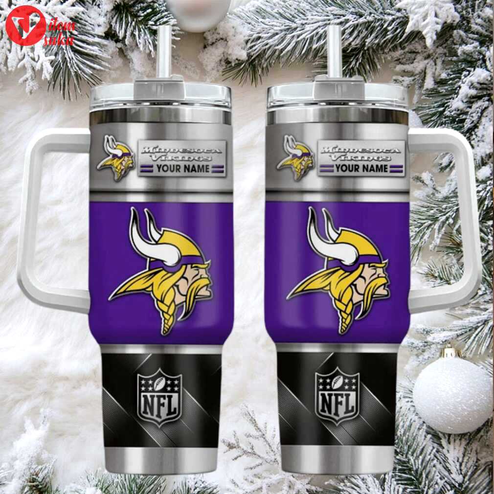 Min vikings custom stanley cup 40oz. stainless steel travel tumbler with handle