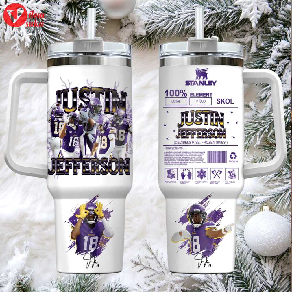 Min vikings football fan custom stanley game day stainless steel tumbler 40oz 30oz with handle