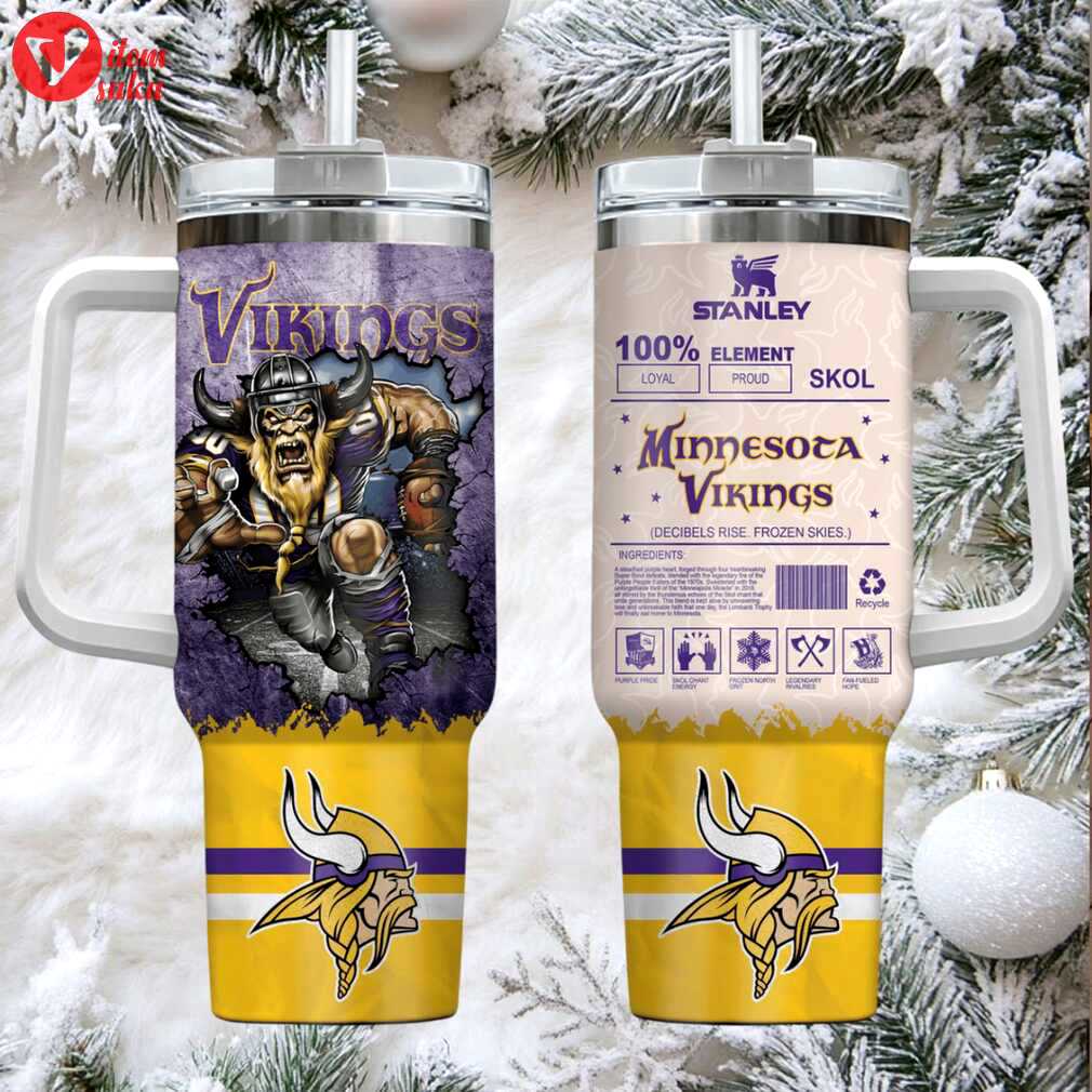 Min vikings ultimate football fan custom stanley game day stainless steel tumbler 40oz or 30oz with handle