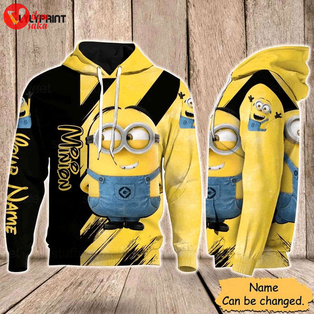 Minions cute 3d, funny minion hoodie 3d