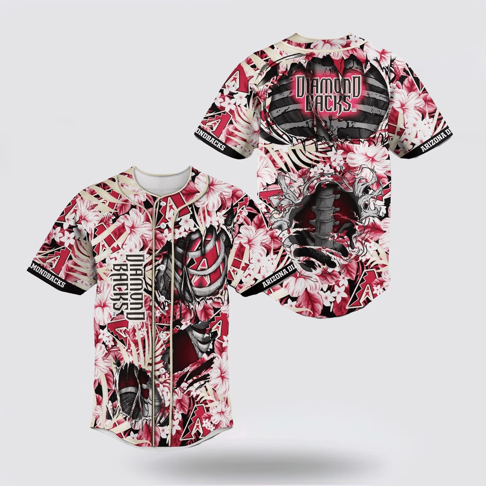Mlb arizona diamondbacks baseball jersey skeleton for fans jersey