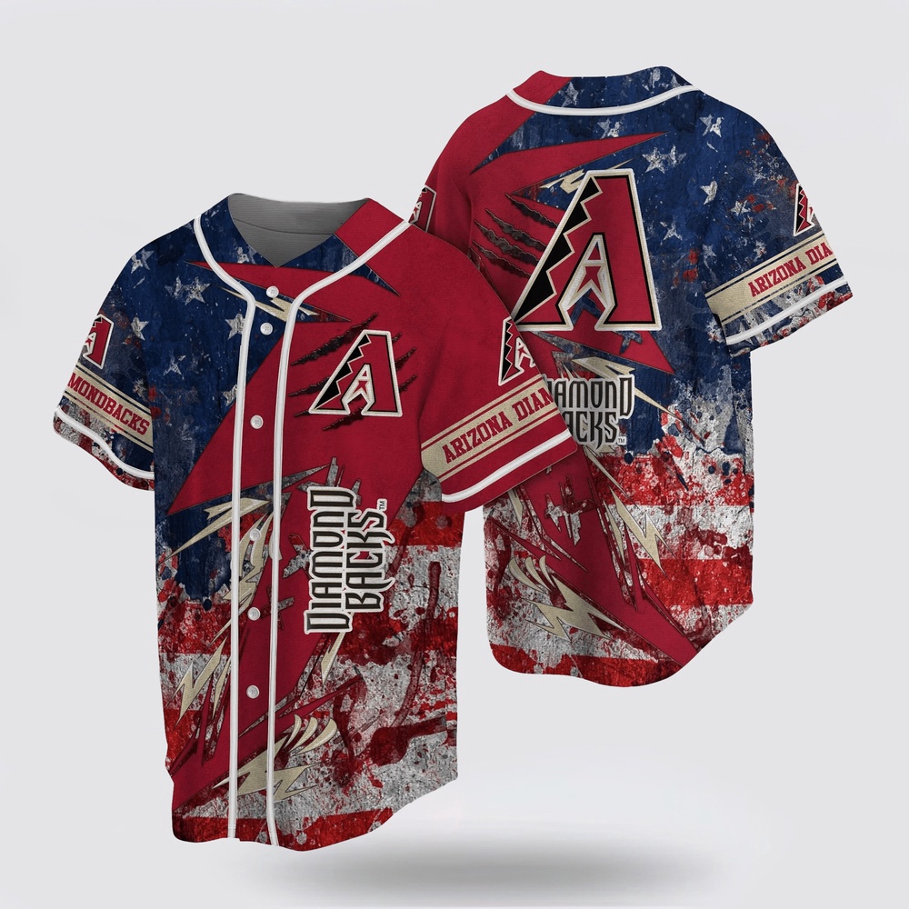 Mlb arizona diamondbacks baseball jersey us flag baseball for fans jersey