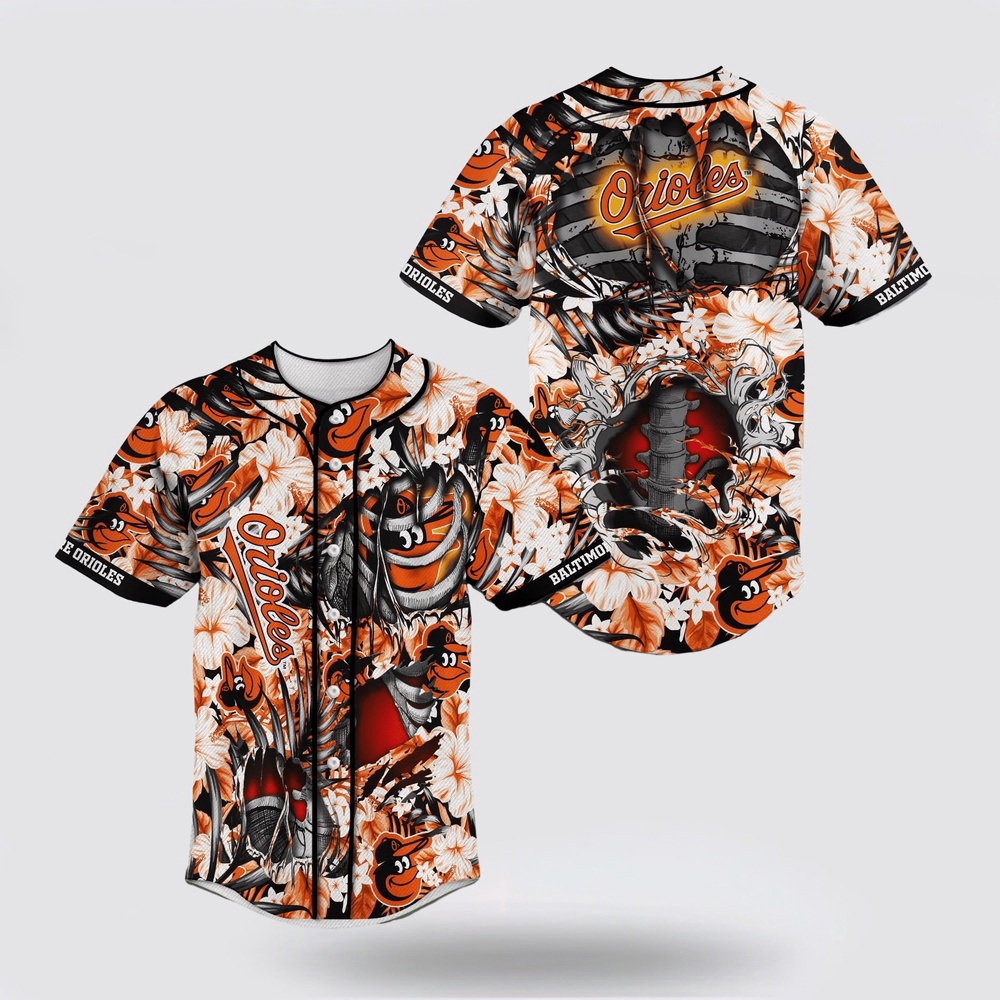 Mlb baltimore orioles baseball jersey skeleton for fans jersey