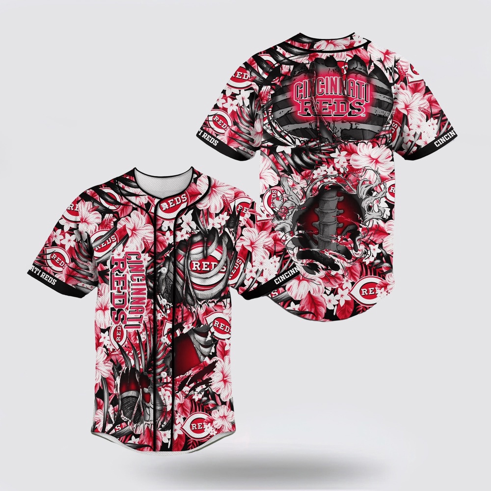 Mlb cincinnati reds baseball jersey skeleton for fans jersey