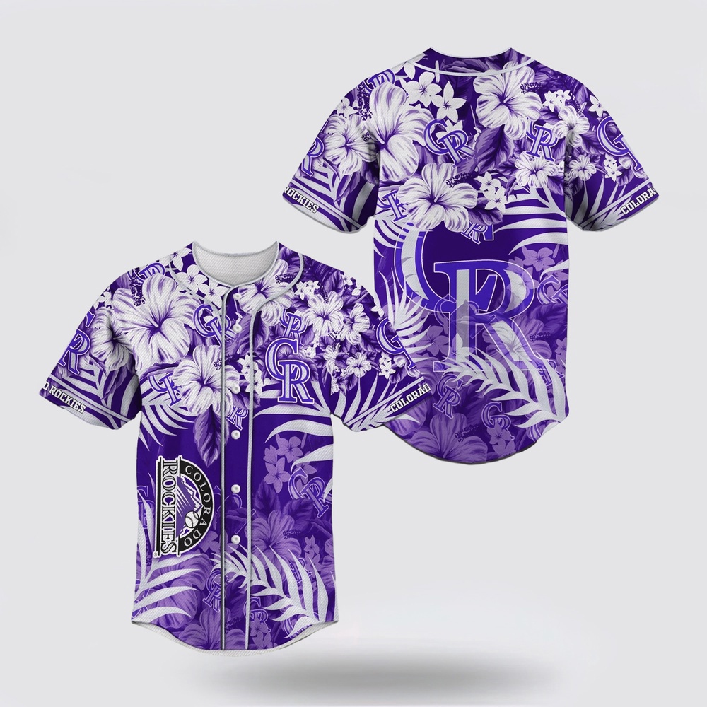 Mlb colorado rockies baseball jersey with flower design for fans jersey