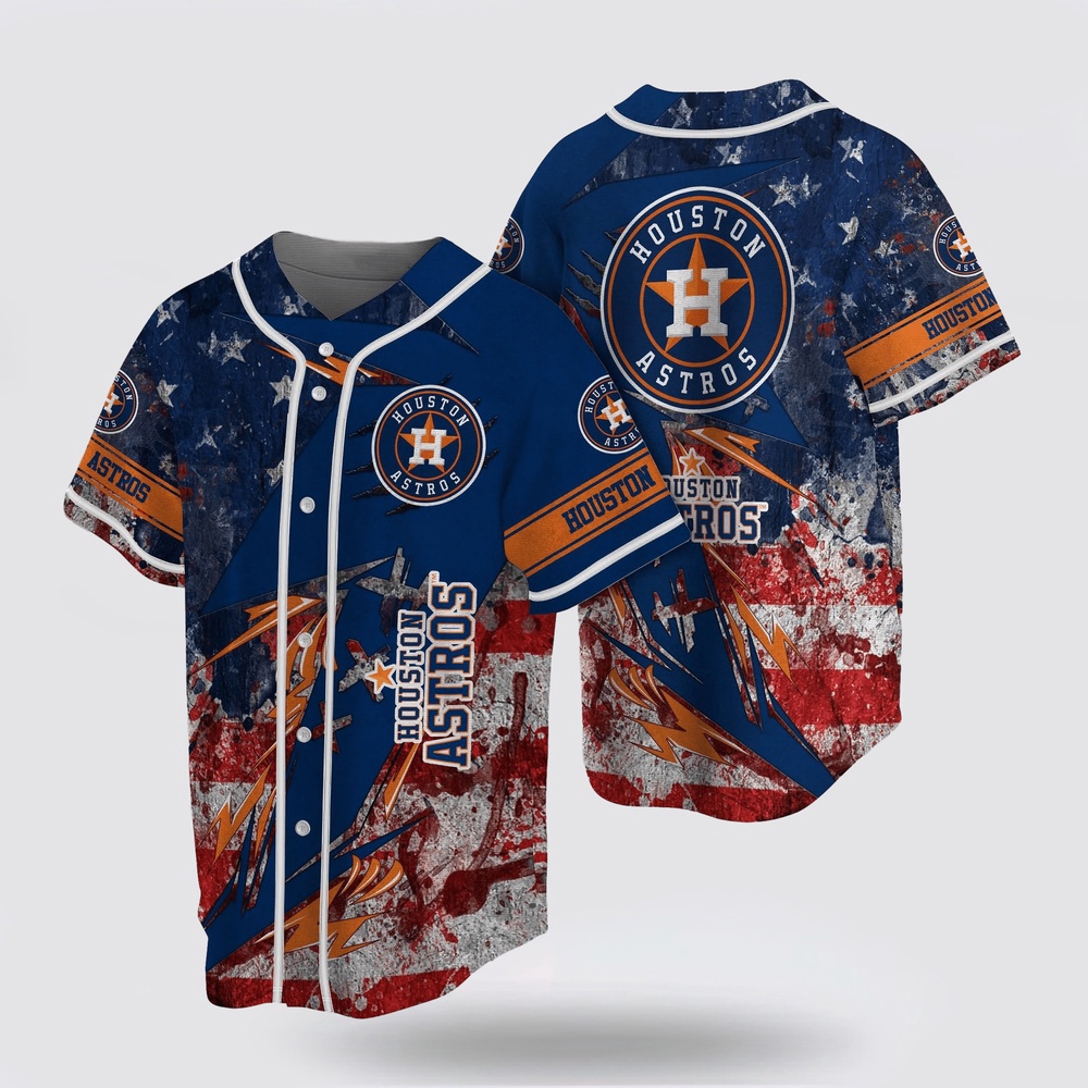 Mlb houston astros baseball jersey us flag for fans jersey