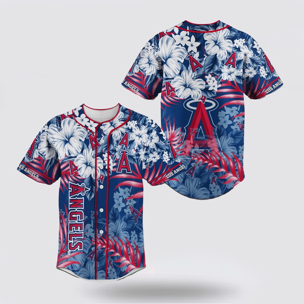 Mlb los angeles angels baseball jersey flower for fans jersey