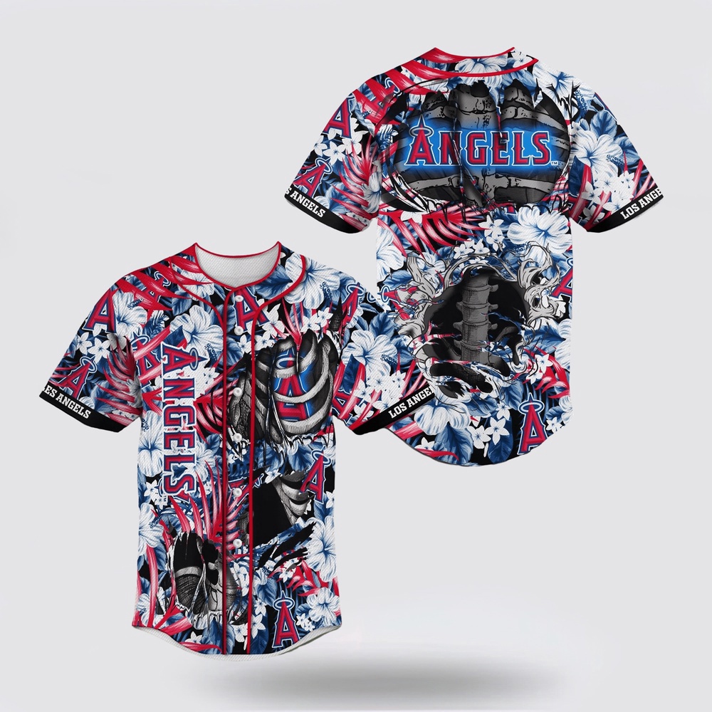Mlb los angeles angels baseball jersey skeleton for fans jersey
