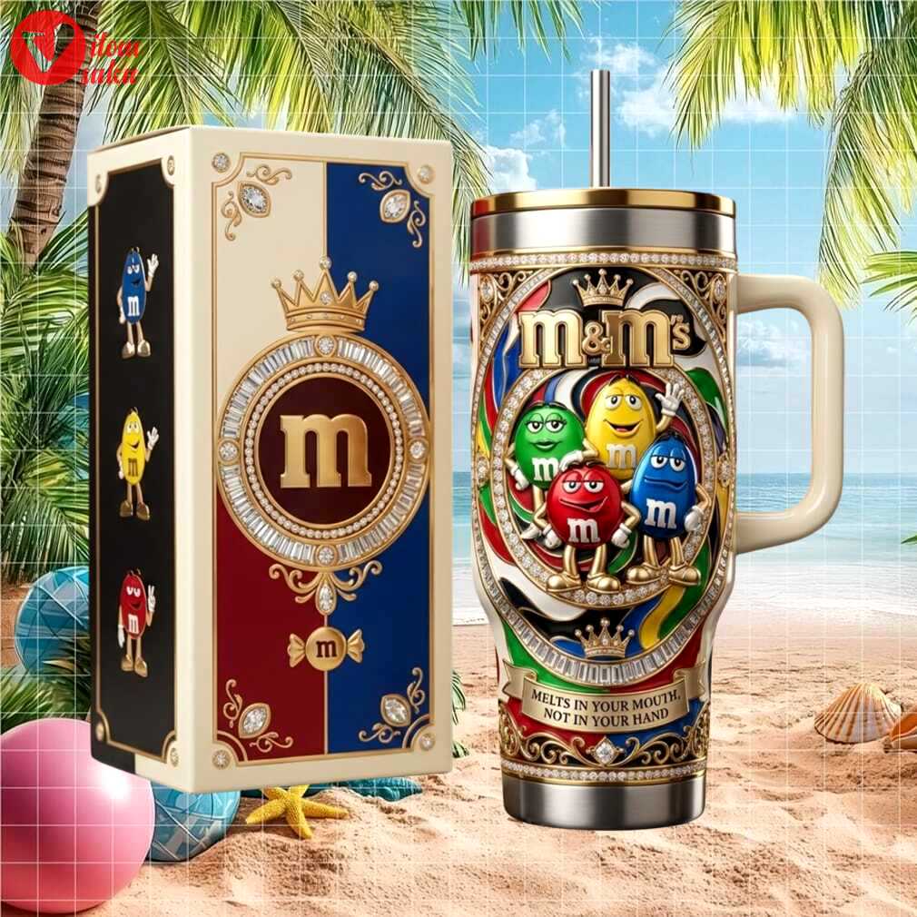 M&ms candy character melts in your mouth not in your hand stainless steel insulated tumbler