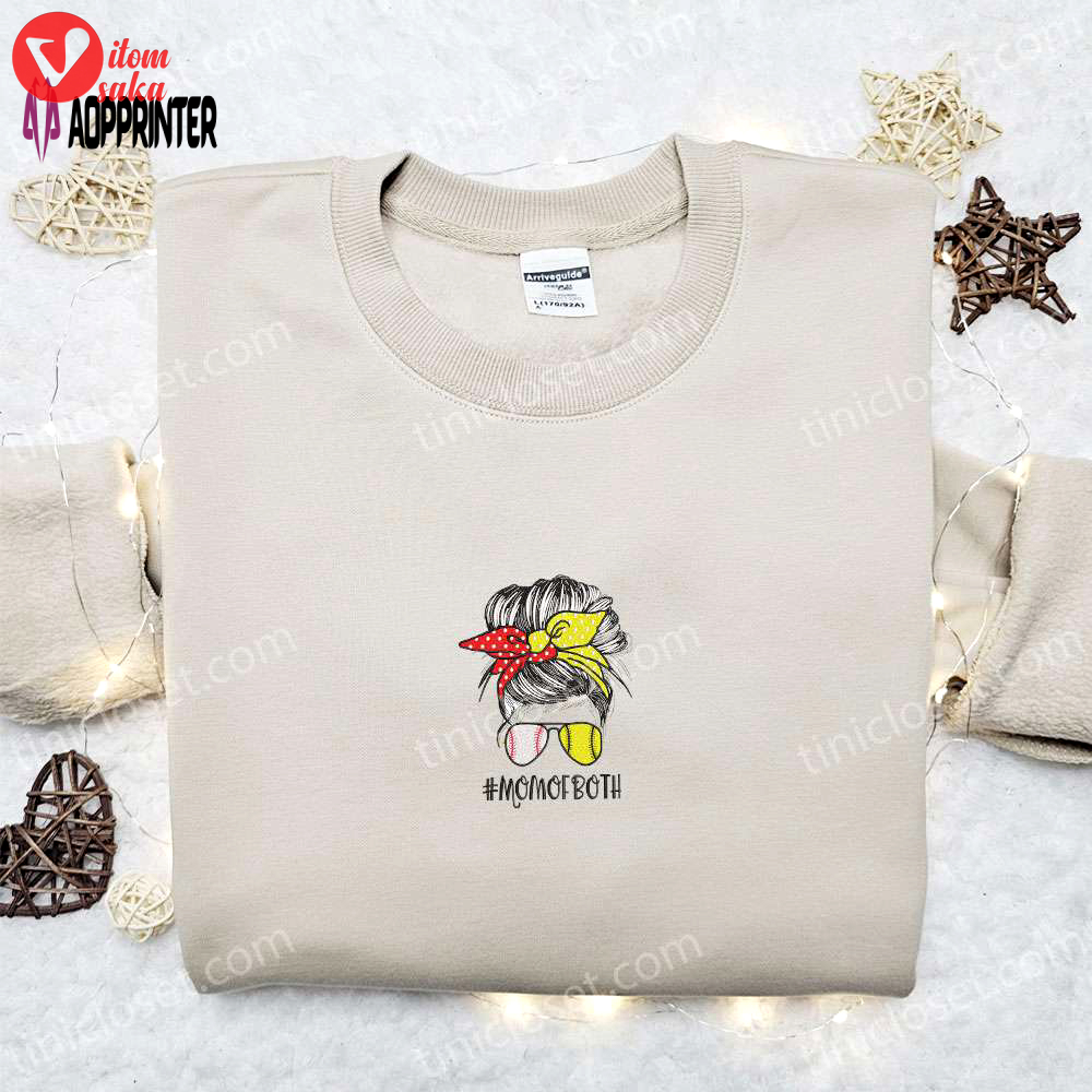 Mom of both embroidered shirt & hoodie: perfect mother s day gift!