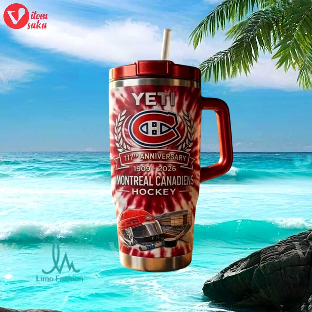 Montreal canadiens hockey 117th anniversary 1909 2026 tie dye fan gift stainless steel insulated tumbler