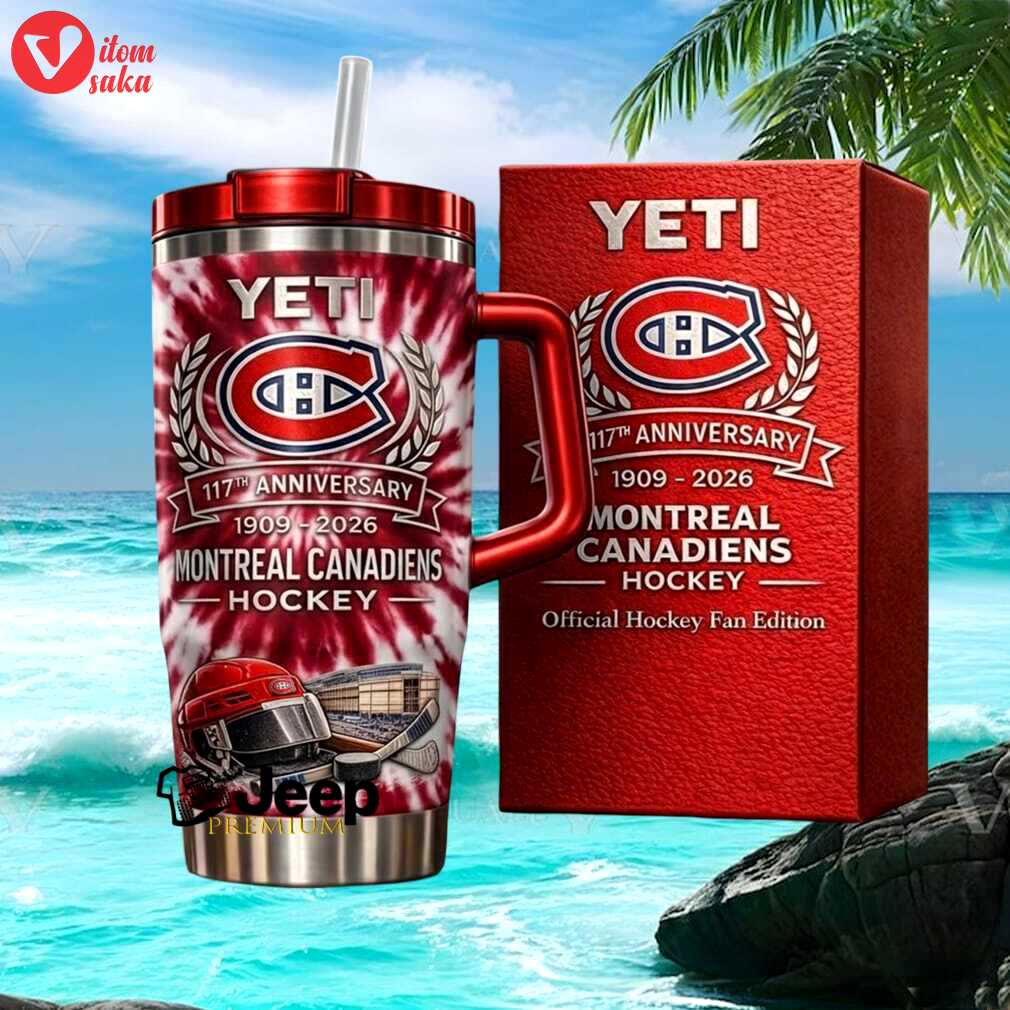 Montreal canadiens hockey 117th anniversary 1909 2026 tie dye official fan stainless steel insulated tumbler