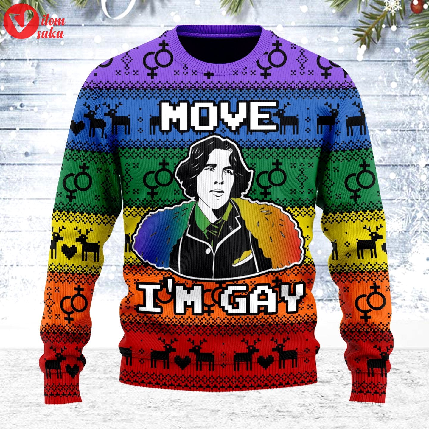 Move i’m gay ugly christmas sweater – stormmerch exclusive