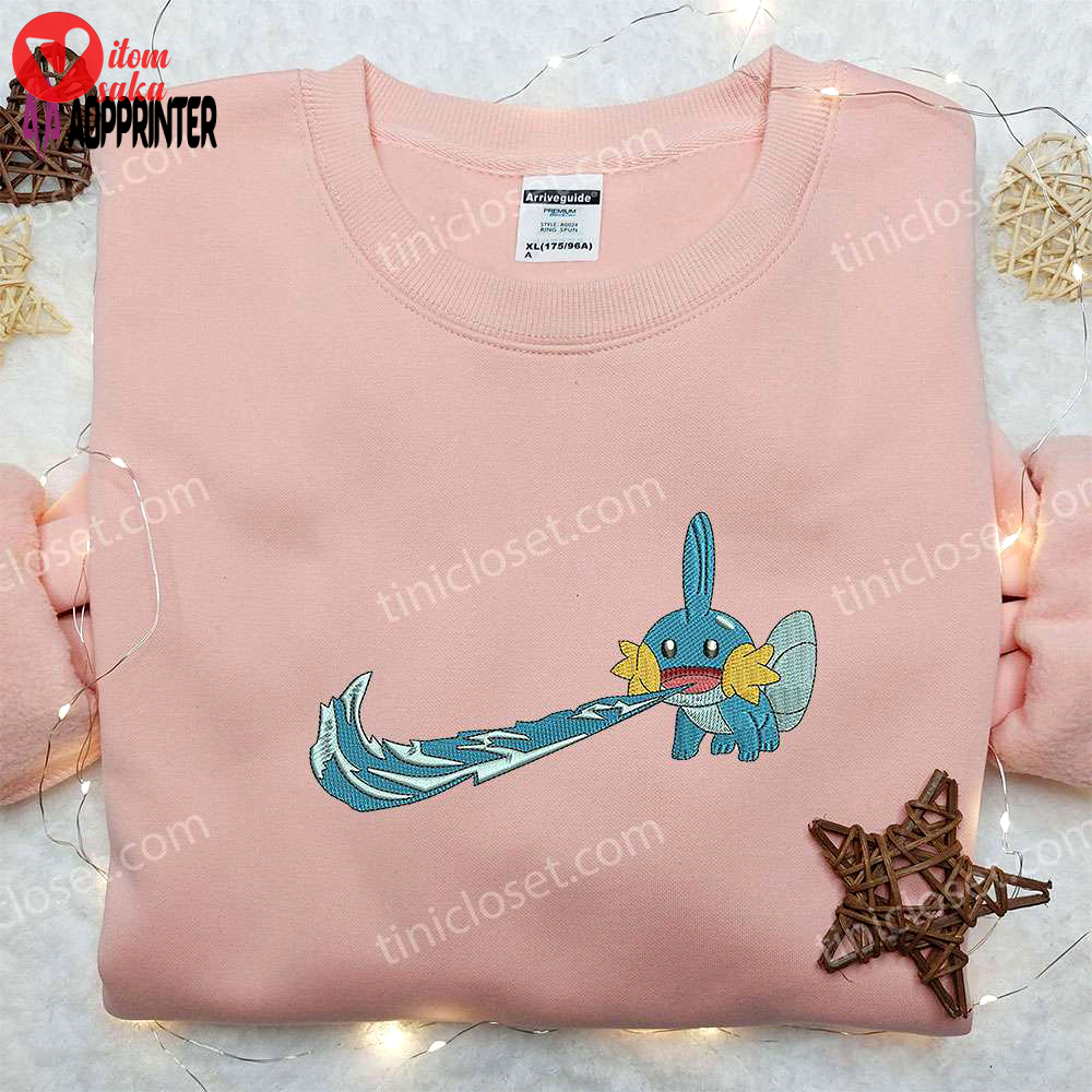 Mudkip x nike embroidered shirt: pokemon & nike inspired apparel