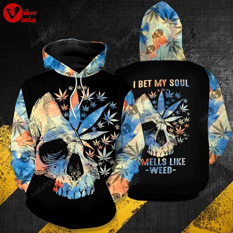 My soul smell like weed skull 3d all print hoodie, zip- up hoodie