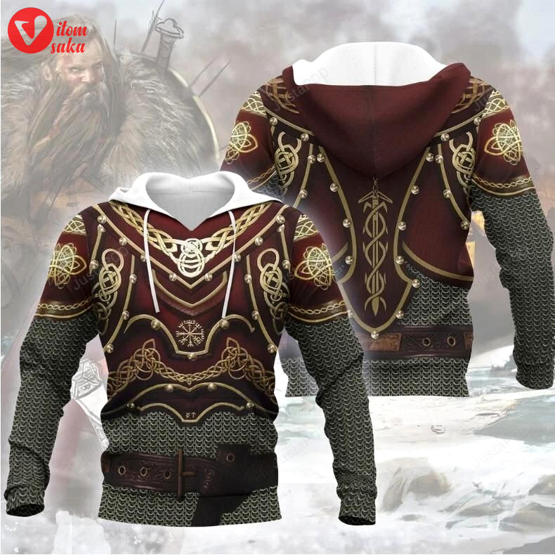 Mystic viking armor 3d all over printed hoodie, zip- up hoodie