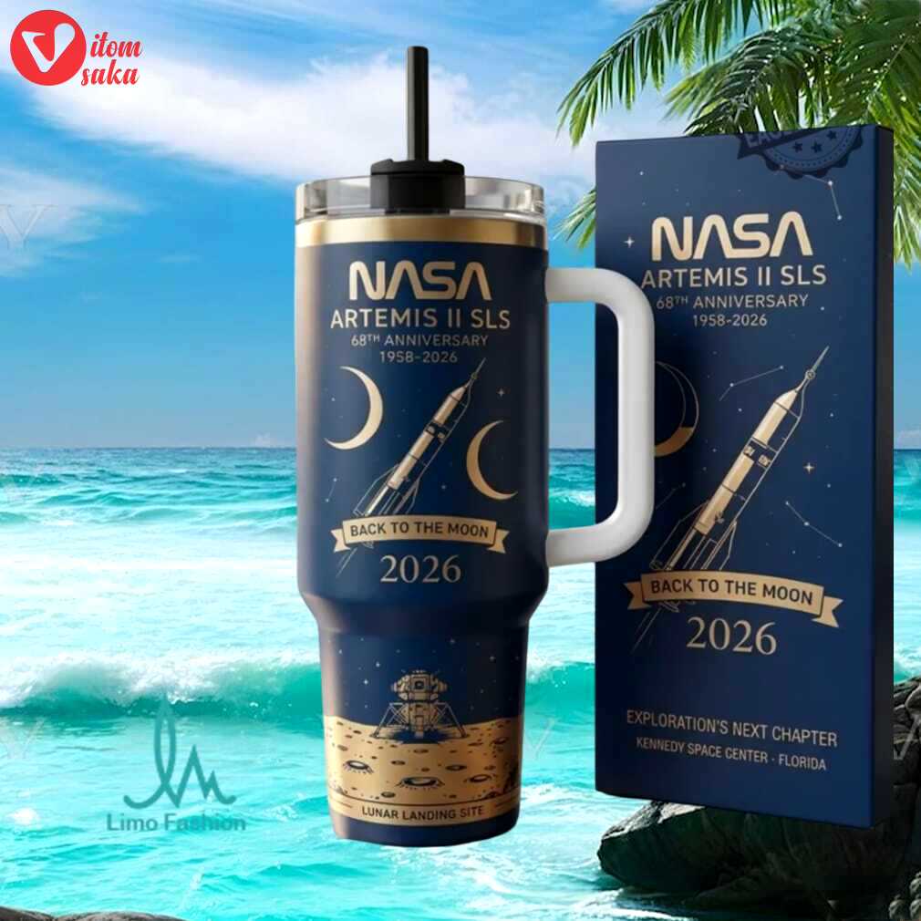 Nasa artemis ii sls 68th anniversary 2026 space exploration blue stainless steel insulated tumbler
