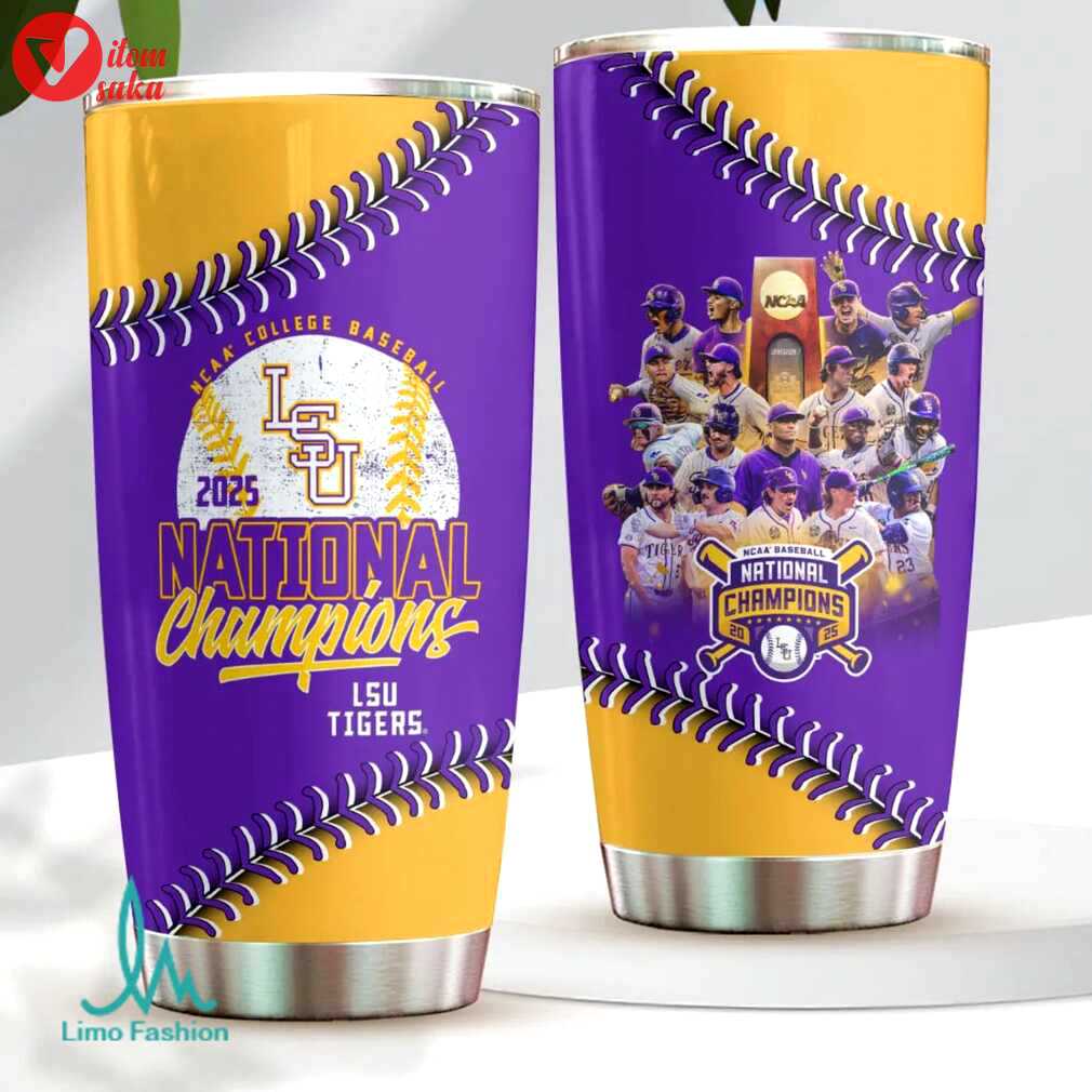 Ncaa baseball 2025 national champions lsu tigers stainless steel tumbler