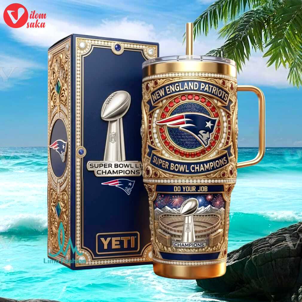 New england patriots super bowl champions do your job trophy commemorative stainless steel insulated tumbler
