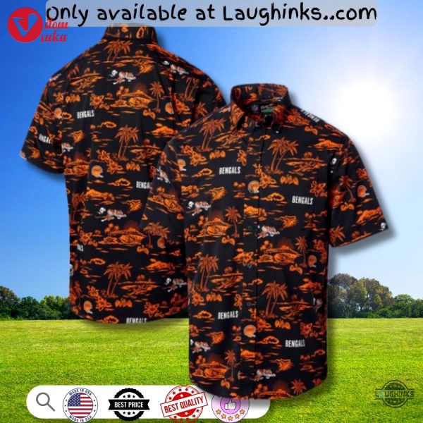 New nfl cincinnati bengals button up hawaiian shirt reprinted