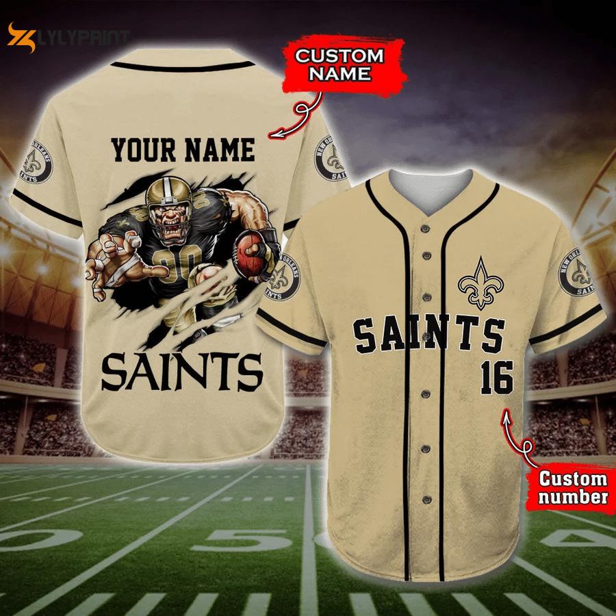 New orleans saints personalized baseball jersey