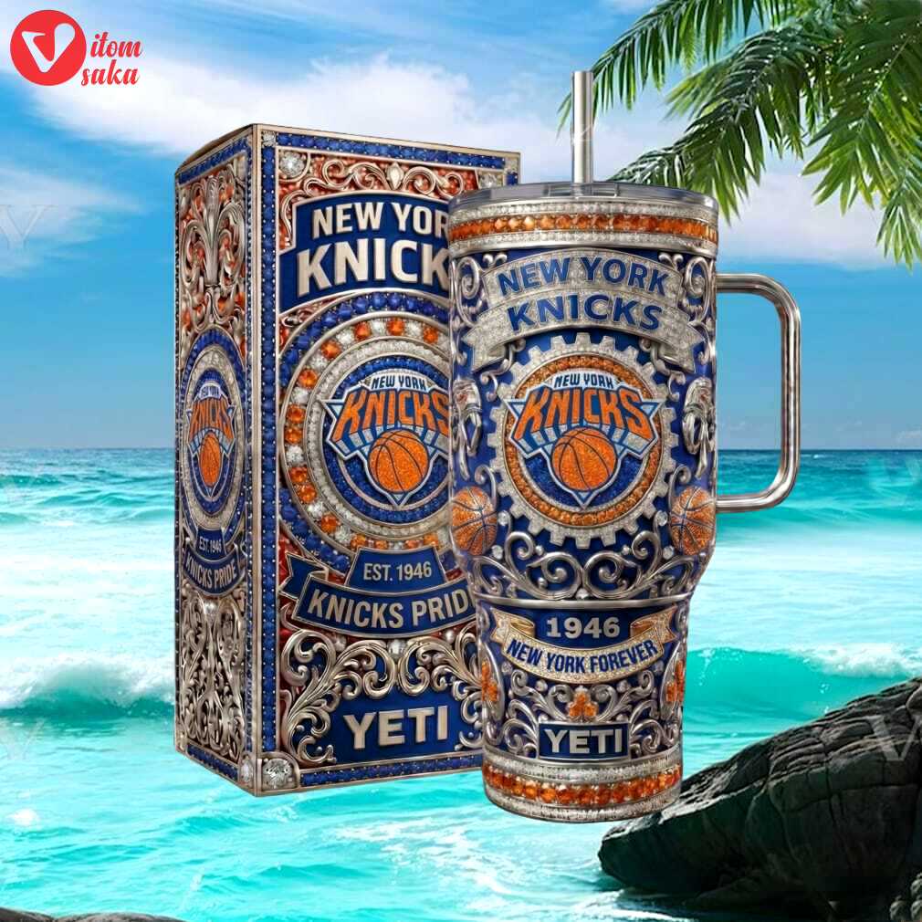 New york knicks luxury diamond edition 40oz tumbler with handle