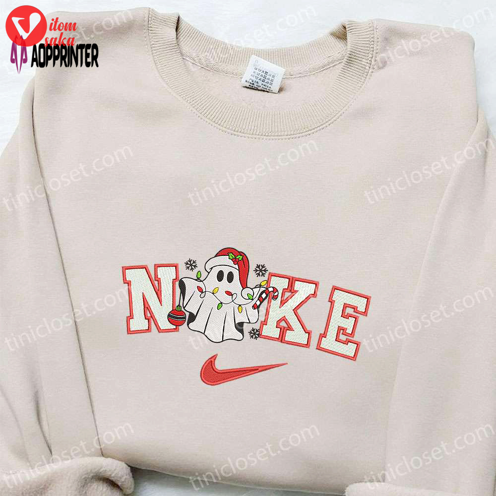Nike christmas x ghost embroidered sweatshirt: movie shirt best gift ideas