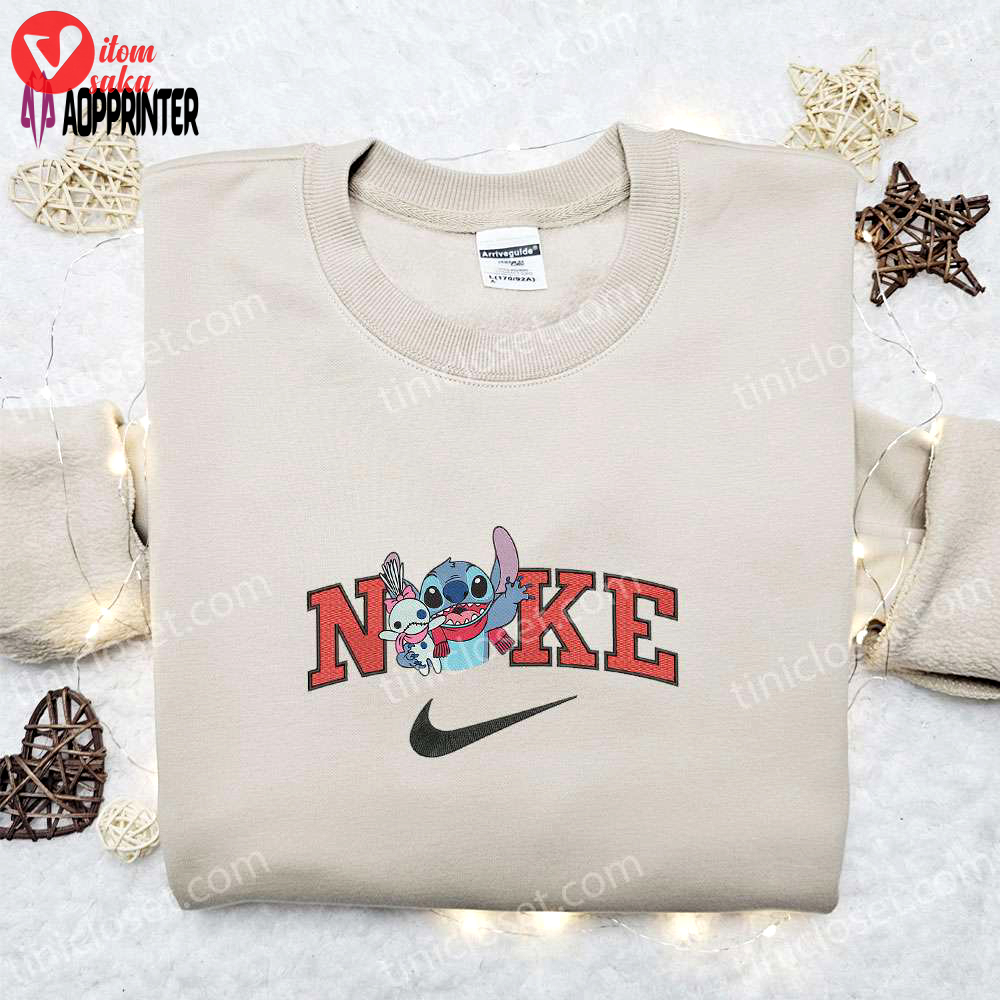Nike christmas x stitch and scrump embroidered sweatshirt: disney movie shirt best christmas gift ideas