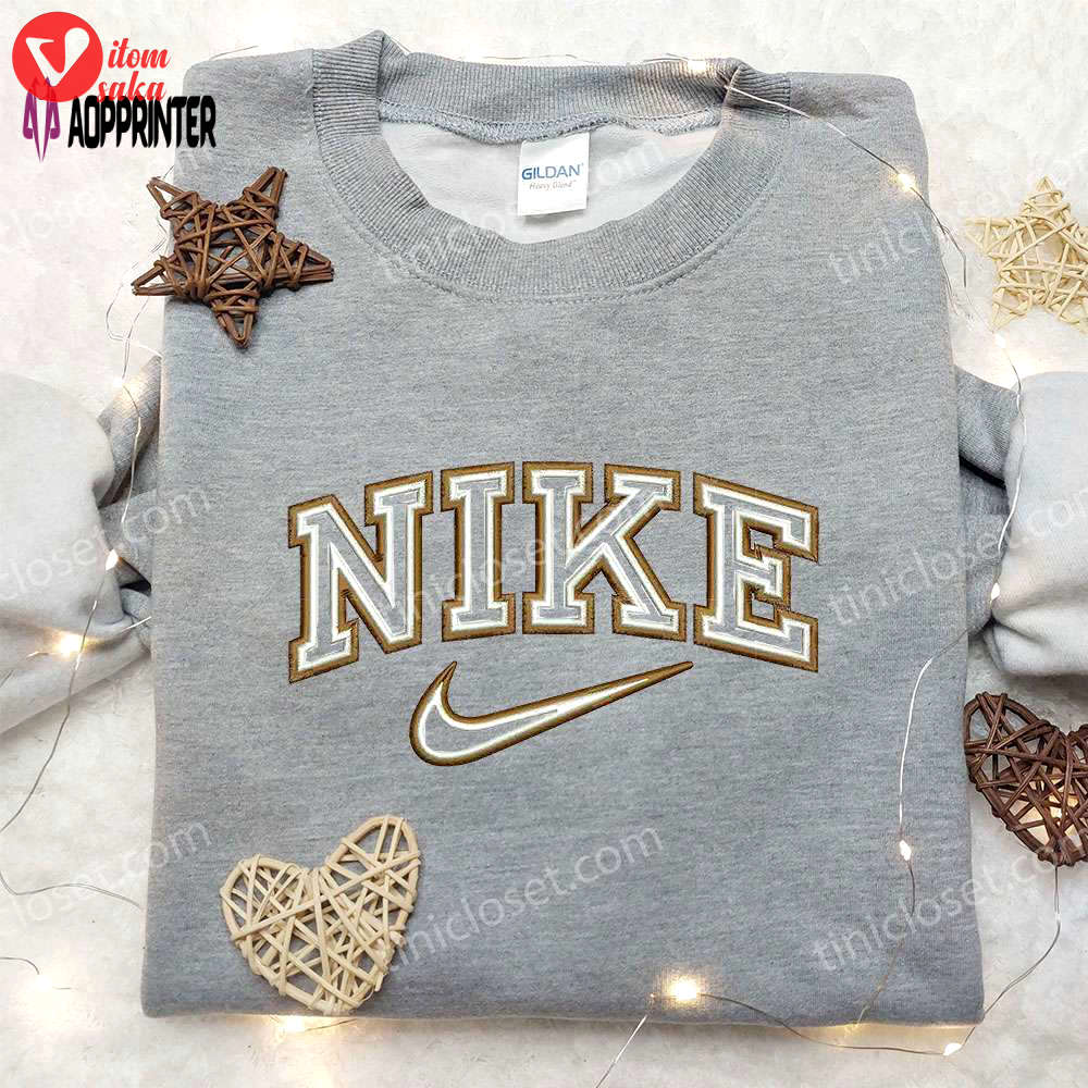 Nike inspired embroidered shirt: minimalist design perfect family gift
