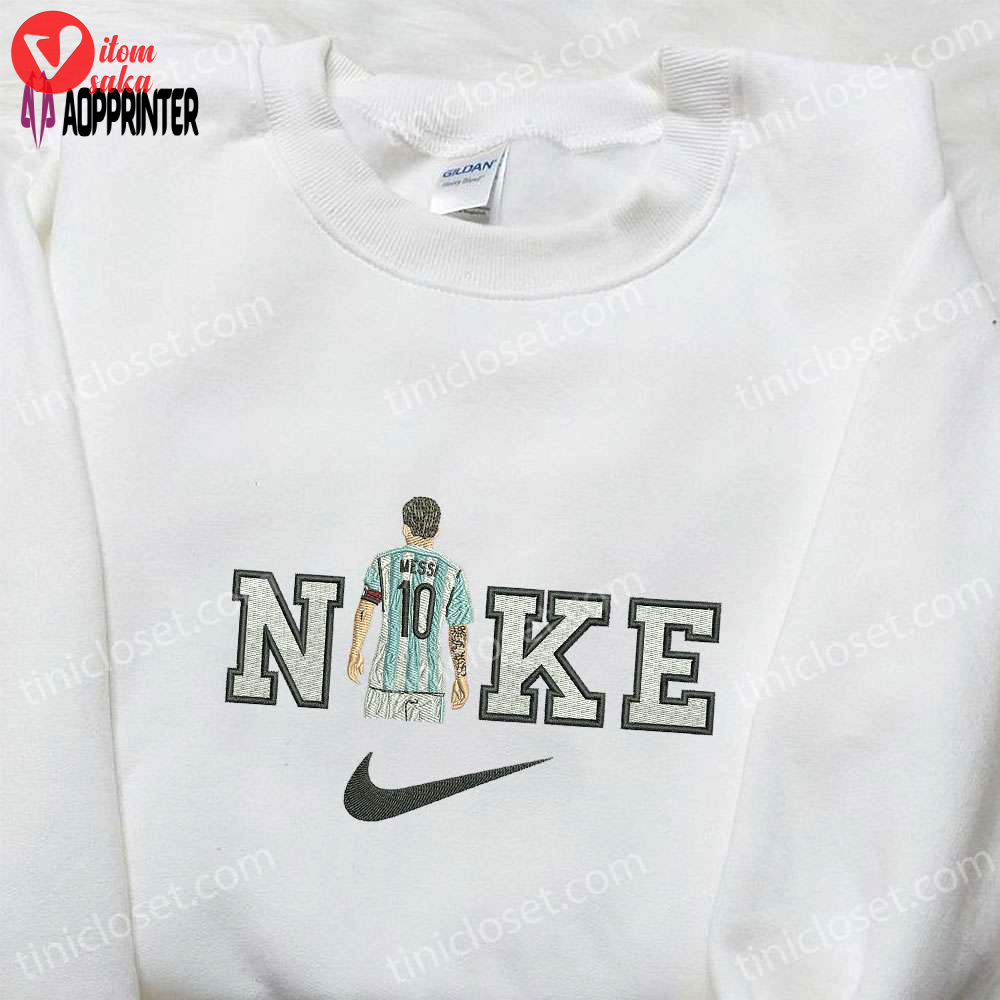 Nike messi embroidered hoodie & celebrity shirt: stylish nike-inspired attire